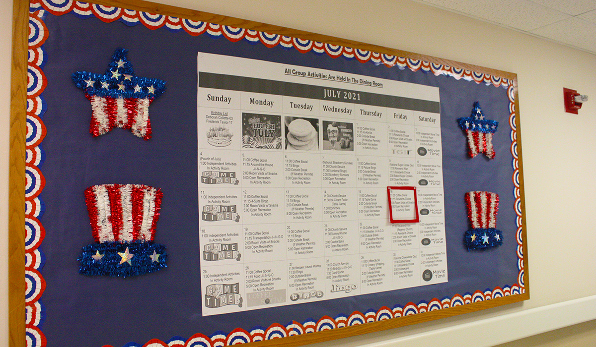 Knollwood Healthcare activity calendar
